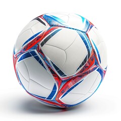 Fototapeta premium Modern Soccer Ball Design with Red and Blue Details