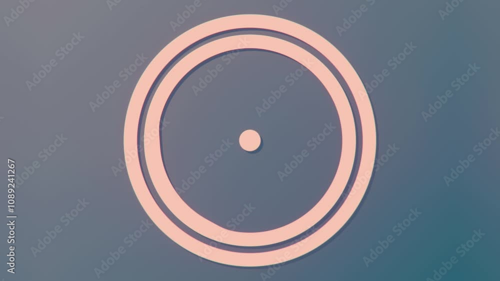 Poster Digital seamless loop animation of transformations of geometric shapes in delicate pastel shades of light pink, drops and circles of various sizes. 3d rendering. 4K, Ultra HD resolution