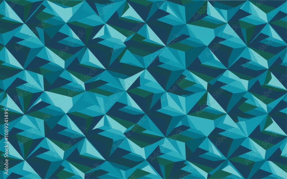 Aufkleber teal geometric pattern. abstract teal triangle backdrop. evokes depth and modern design. ideal for t