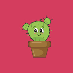 Character Cactus Vector Art  Icons  and Graphics