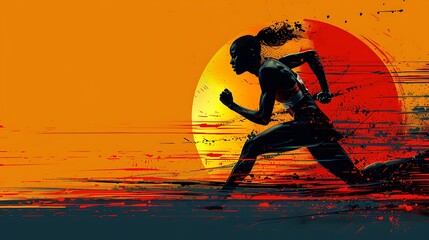 A refined sports artwork with clean lines and minimalistic design, emphasizing the elegance and discipline in athletics. 