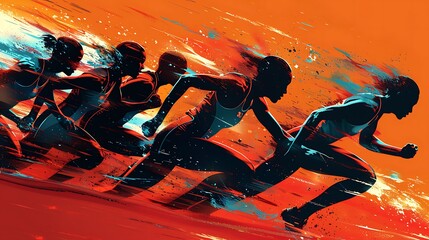 A refined sports artwork with clean lines and minimalistic design, emphasizing the elegance and discipline in athletics. 