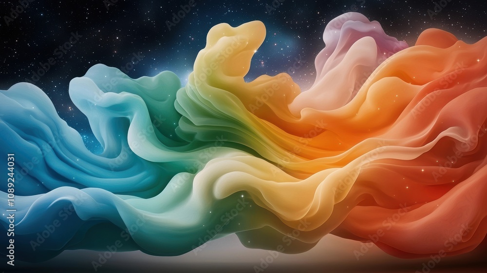 Poster breathtaking abstract composition featuring dynamic swirling fluid shapes in a captivating display o