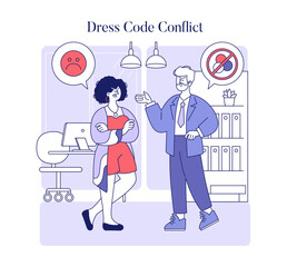 Workplace Disputes. Flat Vector Illustration