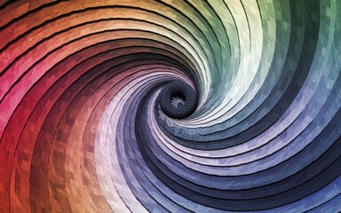 Colorful spiral vortex. Abstract art depicting a swirling vortex of vibrant hues, symbolizing depth, infinity, and the passage of time.