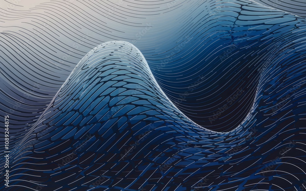 Aufkleber blue abstract wave design. dynamic blue wave pattern evokes feelings of movement and fluidity. repre