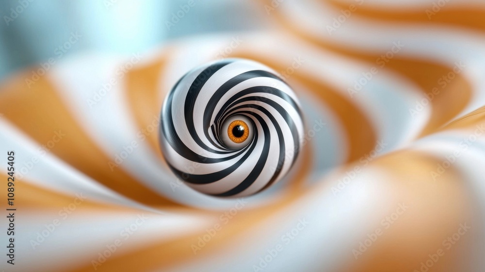Aufkleber captivating abstract spiral vortex pattern with a hypnotic mesmerizing effect the monochrome geometr