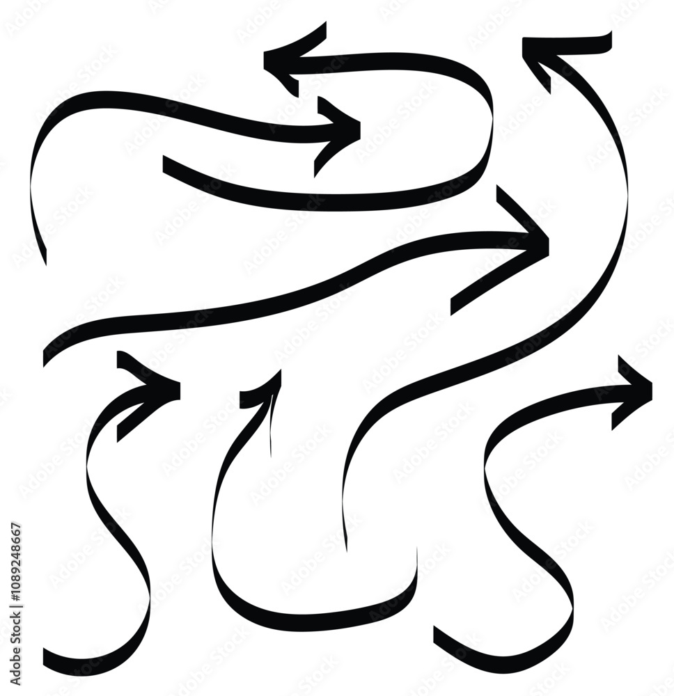Poster hand drawn arrow mark icons. doddle arrow set. collection of hand drawn arrows. simple arrows isolat