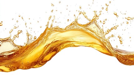 Fototapeta premium Golden liquid splash isolated on white.