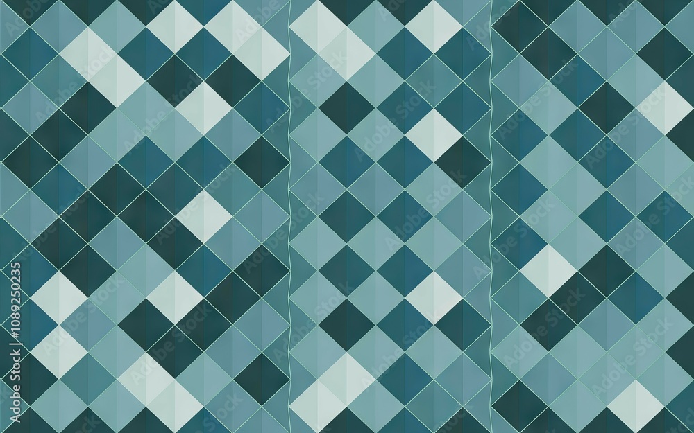 Aufkleber teal diamond pattern design. abstract geometric background featuring a repeating teal diamond patter