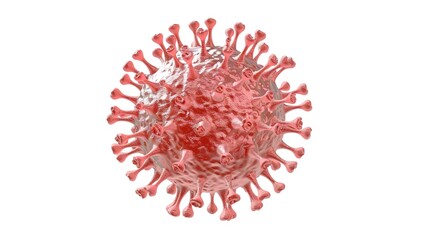 Fototapeta premium Mask and Virus Isolated on White Background - A Visual Representation of the Pandemic Struggle. The Mask Standing as a Symbol of Protection, Against the Invisible Threat of the Virus. The White Backgr