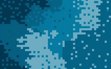 Fototapeta premium Blue pixelated abstract art. Digital ocean scene evokes tranquility, serenity, and calm. Perfect for tech or nature themes.