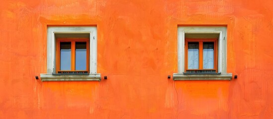 Orange Wall with Two Windows