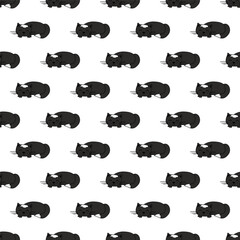 Seamless pattern with cat doodle for decorative print, wrapping paper, greeting cards, wallpaper and fabric