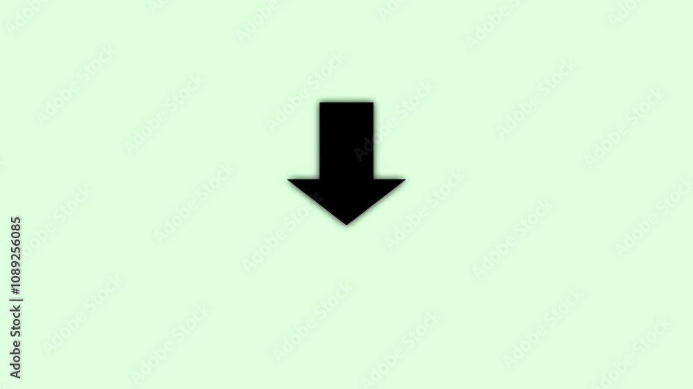 Poster animated arrow bouncing down icon isolated .