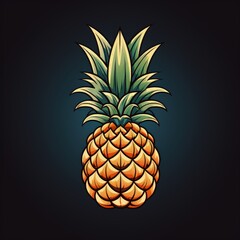 Minimalistic Vector Illustration of Pineapple in Flat Style Design