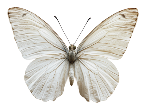 PNG Delicate white butterfly resting with open wings