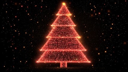 Sparkling Red Christmas Tree
