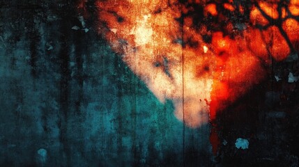 Obraz premium Vivid color explosion contrasted with dark shadows, creating an abstract and textured background full of depth and visual intrigue.