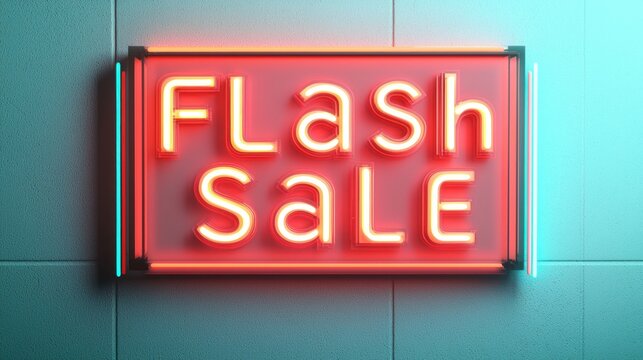 A neon sign displaying "FLASH SALE," suggesting a limited-time offer or promotion in a vibrant, modern design.
