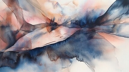 Flowing muted watercolor design abstract art home decor serene environment close-up view artistic concept