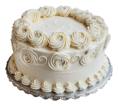 PNG White cake with swirled frosting