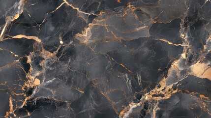 Elegant dark marble surface with rich golden veins offering a luxurious and sophisticated appearance, ideal for upscale designs and backgrounds.