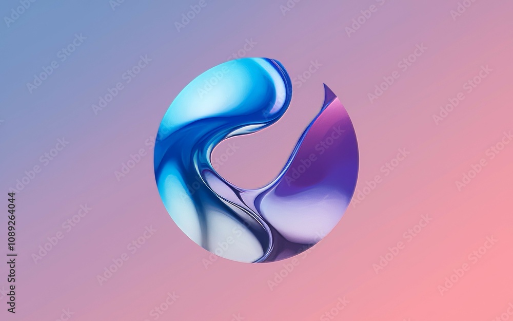 Poster abstract fluid design. swirling blue and purple forms create a sense of movement and fluidity, symbo