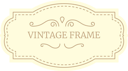Vintage frame with elegant ornaments adding a touch of classic style, perfect for invitations, labels, or scrapbooking projects, featuring a cream background and swirling flourishes