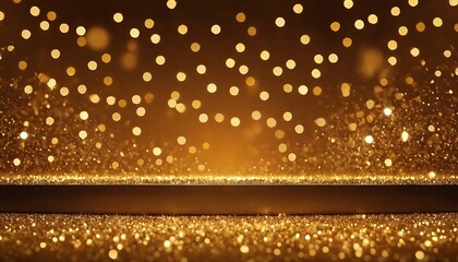 Obraz premium A luxurious background with golden sparkles scattered across a deep black backdrop, intricate details of shimmering gold particles creating a sense of elegance and richness.3