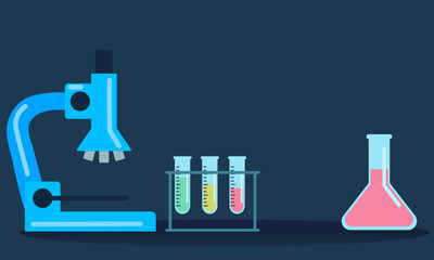 Laboratory Equipment with Microscope and Test Tubes