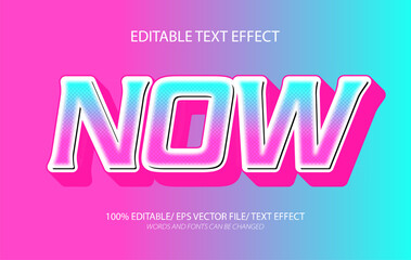 Now editable text effect, 3D editable text template