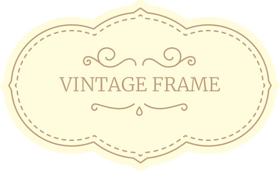 Vintage frame with ornate swirls and a dotted border creates a classic and elegant design on a cream background, perfect for adding a touch of nostalgia to any project