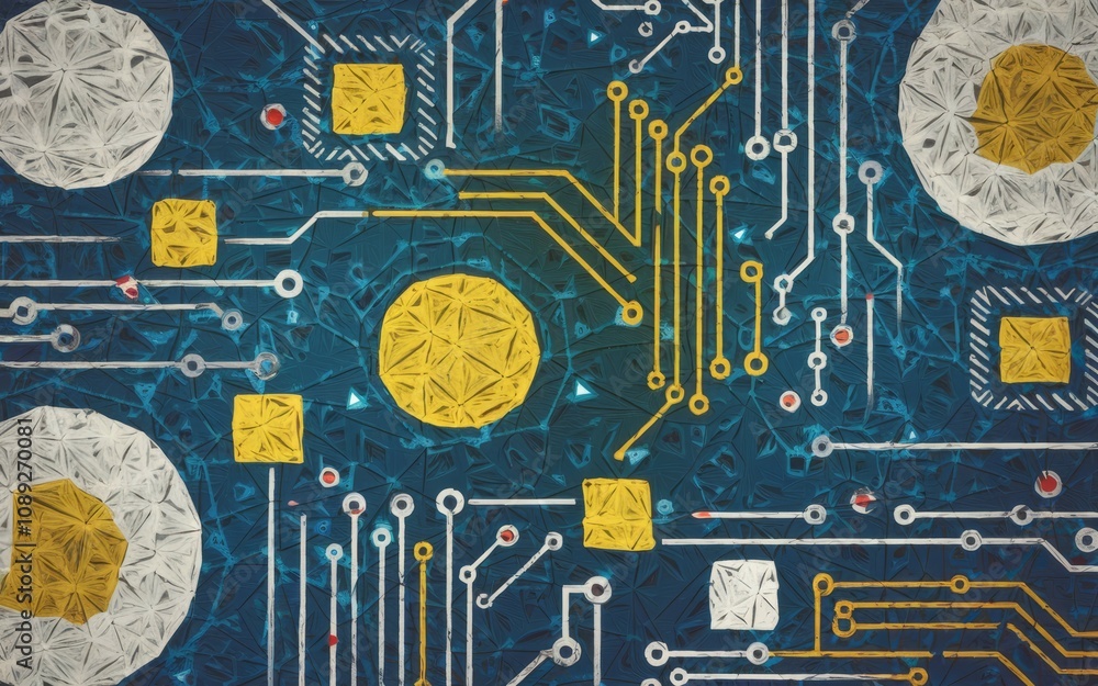 Aufkleber digital circuit pattern. abstract tech background. illustrates connectivity and innovation. a vibran