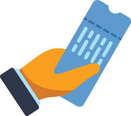 Businessman is holding a ticket, possibly for an event or transportation