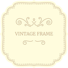 This elegant vintage frame features delicate flourishes and a pastel yellow background, creating a sophisticated and timeless design