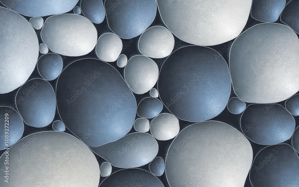 Poster blue grey pebble pattern. abstract calming image of smooth stones; evokes serenity and peace. perfec