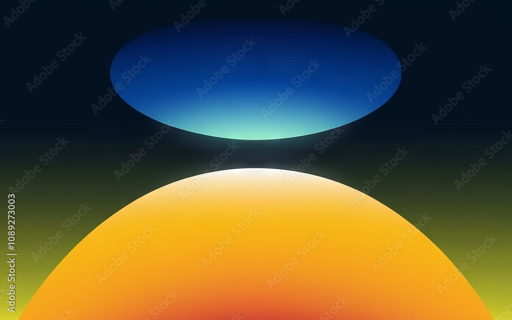 Poster abstract blue orange design. vivid blue and orange gradient shapes create a dynamic, optimistic visu