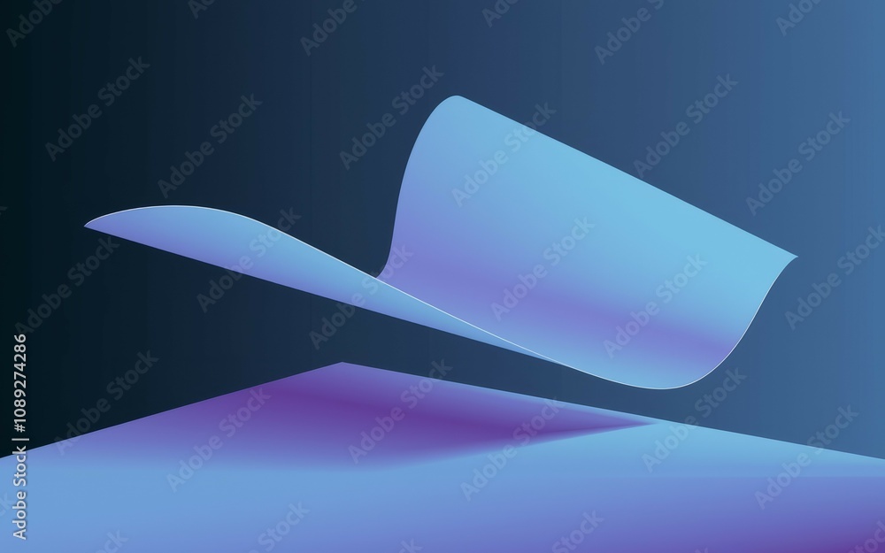 Poster blue paper forms abstract. floating paper sheets evoke lightness, innovation, and a sense of modern 