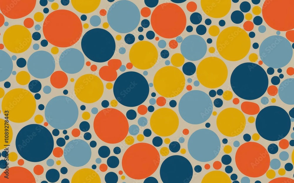 Aufkleber colorful circle pattern design. joyful abstract art featuring vibrant circles; symbolizes unity and 
