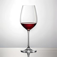 Elegant Wine Glass with Red Wine Isolated