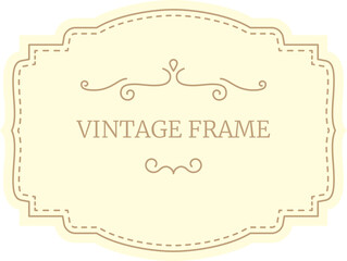 This elegant vintage frame features delicate swirls and a light yellow background, providing a sophisticated touch to any design project