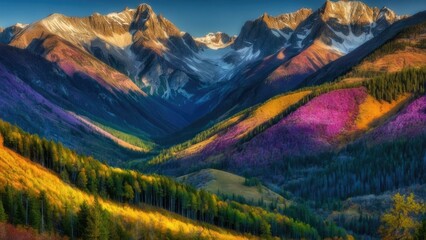 Abstract mountain with polygonal shapes