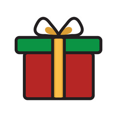 Gift box icon. Vector isolated elements. Christmas gift icon illustration vector symbol.
