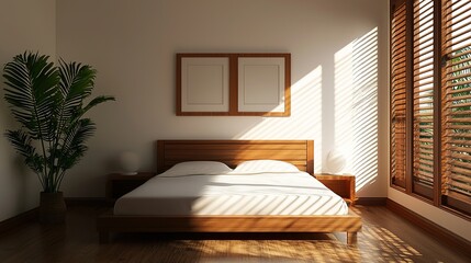 Minimalist bedroom design modern home interior photography natural light calm atmosphere serenity concept