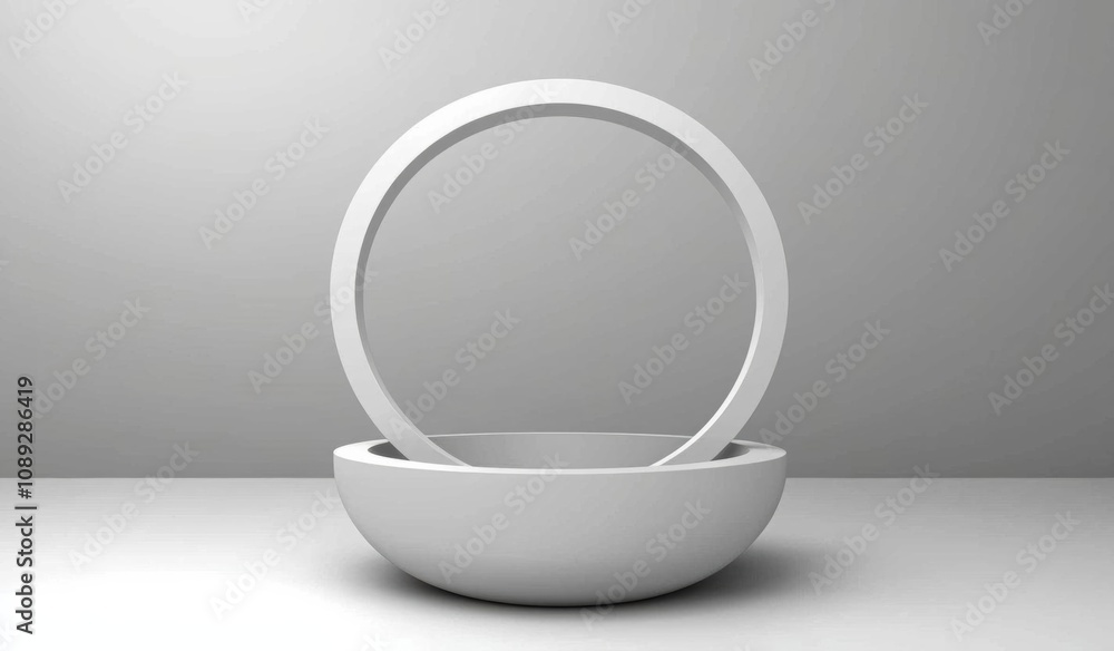 Poster abstract luxury white gradient background used for display product ad and website template, 3d illus
