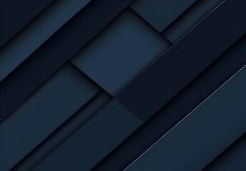 Fototapeta premium Abstract dark blue geometric background with overlapping layered shapes creating depth and texture.