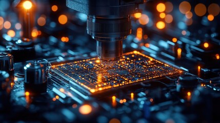 AIdesigned nanomaterials, glowing nanopatterns, futuristic lab environment, hightech innovations