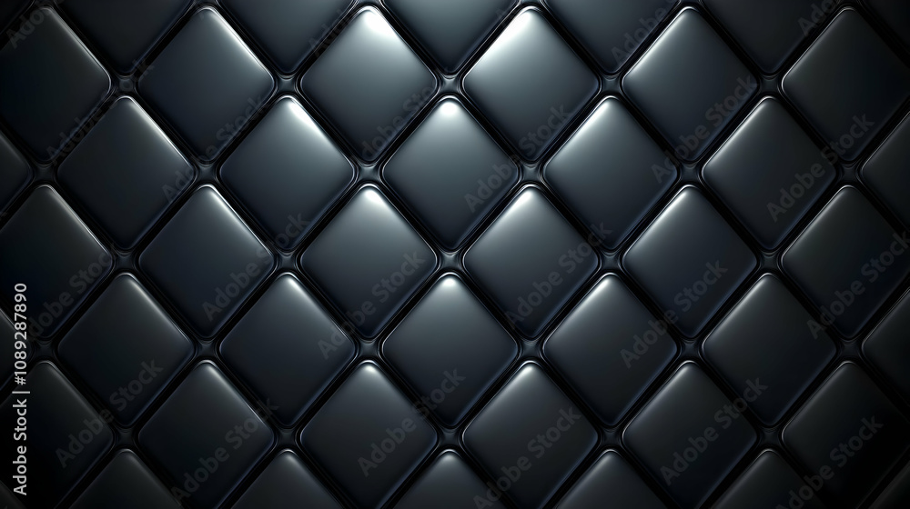 Poster abstract dark gray square pattern background, glossy texture, diamond shape, 3d rendering.