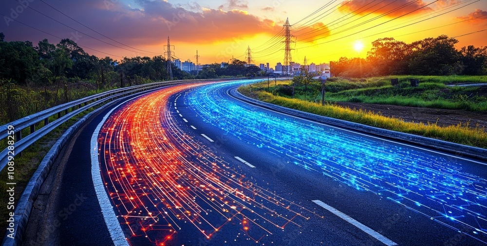 Aufkleber advanced communication and global internet network connection in smart city
